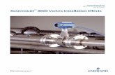 Rosemount 8800 Vortex Installation Effects...1 Introduction The Rosemount 8800 Vortex Flowmeter provides methods for maintaining accuracy in less than ideal installations. In designing