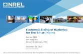 Economic Sizing of Batteries for the Smart Home · 2018-01-04 · Battery Sizing. NREL will develop an initial methodology for battery sizing (power and capacity) for application