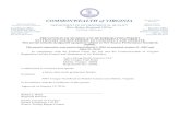 COMMONWEALTH of VIRGINIA€¦ · operations in spray booths not controlled by VOC incineration (spray booths other than Basecoat 8PE-002), are limited to 3.5 lbs/gal of coating as