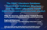 The SWAT Literature Database: Overview of Database Structure and Key SWAT Literature ... · 2014-08-05 · Presentation Outline •Provide background on origin/structure of database