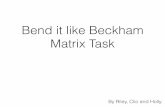 Bend it like Beckham Matrix Task - WordPress.com...The editing within Bend It Like Beckham helps teach the audience to persevere and you are able to live your dreams and you can accomplish