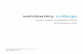 HEALTH SAFETY & WELFARE POLICY - Winstanley College€¦ · Health, Safety & Welfare Policy and Emergency Plan_2016 Review_V2 H & S Committee 17 May 2016 Finance & Resources 15 June