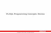 PL/SQL Programming Concepts: Review · 2016-04-10 · PL/SQL-52 Copyright © 2012, Oracle. All rights reserved. Row level trigger for multi purposes CREATE OR REPLACE TRIGGER EMP_TR