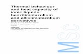 Thermal behaviour and heat capacity of ionic liquids: … · 2019-06-06 · FCUP Thermal behaviour and heat capacity of ionic liquids: benzilimidazolium and alkylimidazolium derivatives