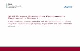 NHS Breast Screening Programme Equipment Report - Technical Evaluation of IMS Giotto ... · 2019-07-02 · Technical evaluation of IMS Giotto Class digital mammography system in 2D