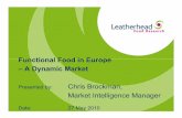 Functional Food in Europe Presentation 270510...for over 50% of the functional food and beverage market •Per capita consumption rates of digestive health products range from US$33