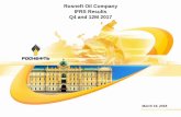 Rosneft Oil Company IFRS Results Q4 and 12M 20177 Completion of a 49% Stake Acquisition in Essar Rosneft closed the deal to acquire a 49% stake in Essar Oil Limited (EOL) 100% of EOL