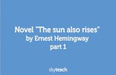 Novel The sun also rises - Skyteach · 2019-01-15 · Novel "The sun also rises" by Ernest Hemingway part 1. Activity 1 Before reading the book, answer the following questions: Created
