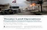 Relevant Observations and Lessons from the …...MILITAR REVIEW ONLINE EXCLUSIVE JUNE 2017 1 Theater Land Operations Relevant Observations and Lessons from the Combined Joint Land