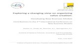 Exploring a changing view on organizing value creation · Exploring a changing view on organizing value creation: Developing New Business Models Contributions to the 2nd International