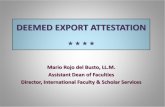 DEEMED EXPORT ATTESTATION del...DEEMED EXPORT CONTROL ATTESTATION Part 6 of the I-129 form Specialty Occupation Aliens (H-1Bs) Aliens of Extraordinary Ability (O-1As) SO FAR NO FILING
