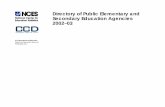 Directory of Public Elementary and Secondary …Directory of Public Elementary and Secondary Education Agencies 2002–03 March 2005 U.S. Department of Education Institute of Education