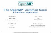 The OpenMP · §A set of compiler directives and library routines for parallel application programmers §Greatly simplifies writing multi-threaded (MT) programs in Fortran, C and