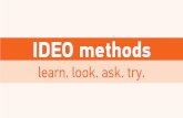 IDEO methods - WordPress.com€¦ · helped the IDEO team to understand some unanticipated needs and concerns. Learn Look Cognitive Maps Try HOW: Ask participants to map an existing