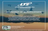 STATEMENT OF QUALIFICATIONSltenv.com/wp-content/uploads/2019/08/LTE_SOQ_PACKAGE_2019.pdfexemption, or creating a client-specific data dictionary for Global Positioning System (GPS)