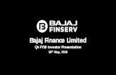 Bajaj Finance Limited...Bajaj Holdings & Investment Limited (Listed) Above shareholding is as of 31 March 2019 1 2 Bajaj Allianz Life Insurance Company Ltd Protection and retiral 74%