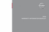 2020 WARRANTY INFORMATION BOOKLET - Nissan USA · 1 Nissan indicates Nissan North America, Inc., P.O. Box 685003, Franklin, TN 37068-5003 which distributes Nissan vehicles in the