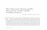 The Masonic Roots of the Hermetic Order of the …...The Masonic Roots of the Hermetic Order of the Golden Dawn Volume 18, 2010 3 the English or Irish stage, including Florence Farr,