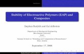 Stability of Electroactive Polymers (EAP) and Compositesrudykh/2008presentationGraz.pdf · 2009-08-22 · Introduction Stability of Electroactive Polymers (EAP) and Composites Stephan