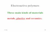 Three main kinds of materials metals, plastics and ceramics.depts.washington.edu/mictech/optics/sensors/week7.pdf · Three main kinds of materials metals, plastics and ceramics. Electroactive