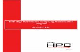 DoD High Performance Computing Modernization Program … · 2017-06-27 · DoD High Performance Computing Modernization Program . Acronym List . 2 | P a g e . ... ACAD automated computer-aided