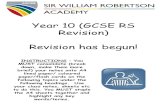 Year 10 (GCSE RS Revision) Revision has begun! · 2019-12-29 · checklist/revision booklets to highlight any areas you may be struggling with to focus your revision. Component 1