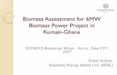 Biomass Assessment for 6MW Biomass Power Plant Project ......Biomass Assessment for 6MW Biomass Power Project in Kumasi-Ghana ECOWAS Bioenergy Week, Accra, June 23rd, 2017 Eldad Ackom,