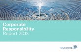 Corporate Responsibility Report 2018 - Munich Re...Munich Re _ CR-Report 2018 Corporate governance Core business Employees Environment Society Key figures Indices Annex 4 Ladies and