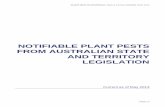 NOTIFIABLE PLANT PESTS FROM AUSTRALIAN STATE AND …€¦ · Scientific name Common name NSW NT QLD SA TAS VIC2 Bemisia tabaci Silverleaf whitefly / Poinsettia whitefly Bipalium kewense