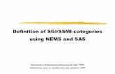 Definition of SGI/SSMI-categories using NEMS and …...Definition of SGI/SSMI-categories using NEMS and SAS Kommission Patientenklassifzierung der SGI - KPK Commission pour la classification