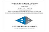 Askari Bank - July 01, 2018 · 2019-05-07 · Askari Bank Limited Schedule of Bank Charges (Exclusive of FED / Sales Tax) effective July 01, 2018 2 TRADE FINANCE A. IMPORTS 1) LETTERS