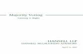 Majority Voting: Getting it Right - Hansell …...4.1 Majority voting as a fundamental shareholder right.....16 4.2 Board's decision to accept a director's resignation in "exceptional4.3