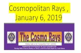Cosmopolitan Rays December 2, 2019 - Microsoft...Cosmopolitan Noon Luncheon January 6, 2020 •RC Cosmo Club News and Notes Cosmopolitan Noon Luncheon Monday –January 6, 2020 •The