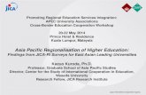 Asia Pacific Regionalisation of Higher Education...• ASEAN University Network for Leading Universities in Southeast Asia • SEAMEO-RIHED for Southeast Asia • APQN for Asia Pacific