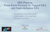 SBS Physics: From Form Factors to Tagged DIS and …...SBS Physics: From Form Factors to Tagged DIS and Semi-inclusive DIS • The motivation for the SBS program • A quick snapshot