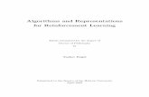 Algorithms and Representations for Reinforcement LearningAlgorithms and Representations for Reinforcement Learning Thesis submitted for the degree of Doctor of Philosophy by Yaakov