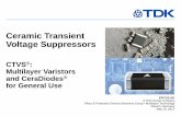 Ceramic Transient Voltage Suppressors...Human body model to simulate ESD events Micro destruction caused by ESD pulses ESD discharge current to IEC 61000-4-2 175x 4300x CTVS® and