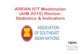ASEAN ICT Masterplan (AIM 2015) Review: …...ASEAN ICT Masterplan (AIM 2015) Review: Statistics & Indicators In 2013 ASEAN undertook a mid‐point review of the ICT Masterplan 2015