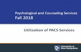 Psychological and Counseling Services Fall 2018...Initial Consultations Increase in the number of Initial appointments from 2017. Overall increase in the number of Initial appointments