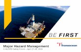 Major Hazard Management - C-NLOPB€¦ · c) Hydrocarbons in formation during coiled tubing / wireline operations d) Hydrocarbons in subsea assets e) Hydrocarbons during well testing