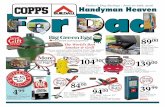 Handyman Heaven For Dad - Copp's Buildall...2 Father’s Day covered... 12” Sliding Compound Mitre Saw Powerful 15 Amp, 3,800 rpm motor. Adjustable stainless steel miter detent plate