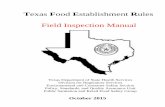 Texas Food E Rules Field Inspection Manual · Texas Department of State Health Services Division for Regulatory Services Environmental and Consumer Safety Section Policy, Standards,