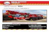 Lifting Capacity: 80t Crane Model: Grove GMK4080-1...The charts that have been included have been reproduced from manufacturer specifications, and while every effort has been made