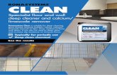 CLEAN - Bonasystems...CLEAN Specialist floor and wall deep cleaner and calcium/ limescale remover Bonasystems Clean is suitable for deep cleaning, grout residue removal, builders’