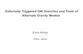 Externally Triggered GW Searches and Tests of Alternate ... · Externally Triggered GW Searches and Tests of Alternate Gravity Models Emre Kahya FSU, Jena. Search Strategy Using External
