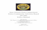 New Orleans Police Department Police Community Advisory Board (PCAB… · 2020-02-20 · 3 NOPD PCAB Policy Manual August 19, 2016 I. Background Information In February 2011, the