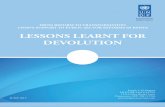 LESSONS LEARNT FOR DEVOLUTION - UNDP in Kenya · 2020-02-02 · Lessons Learnt for Devolution iii TABLE OF CONTENTS List of Abbreviations iv Executive Summary vi 1. Introduction 1