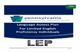Language Access Plan For Limited English Proficiency ......Order 13166: Improving Access to Service for Persons with Limited English Proficiency, to clarify Title VI of the Civil Rights