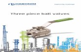 Three piece ball valves - Habonim€¦ · Habonim standard valves that include the HermetiX™ stem seal have passed the rigorous test dictated by ISO 15848-1 with great success.