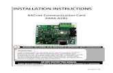 92-103628-01 Rev. 00 BACnet Communication Card ...pts.myrheem.com/docstore/webdocs/Public/ServicePublic/...92-103628-01 -00 INSTALLATION INSTRUCTIONS BACnet Communication Card RXRX-AY01